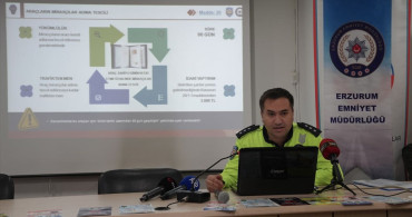Erzurum'da Polis Memuruna İlk Trafik Cezası