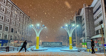 Erzurum'da Yoğun Kar Yağışı Etkili Oluyor