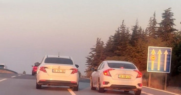 Eskişehir-Bursa yolunda tehlikeli araç manevraları kameralara yansıdı