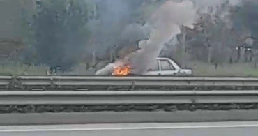 Eskişehir Çevre Yolu'nda Otomobil Yangını