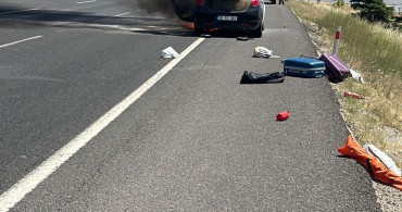 Eskişehir'de seyir halindeki otomobil alev aldı