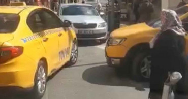 Fatih'te yaşlı kadını almayan taksiciler trafikten men edildi