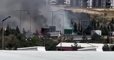 Gaziantep'te Saman Balyası Yüklü Tırda Yangın Çıktı