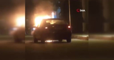 Gaziantep'te seyir halindeki otomobil alev aldı