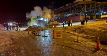 Germencik'te Jeotermal Boru Hattında Buhar Sızıntısı