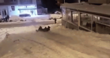 Giresun'da Poşetle Kayak Keyfi Kazayla Bitti