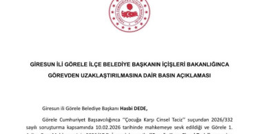 Görele Belediye Başkanı Görevden Uzaklaştırıldı