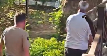 Göynük'te türbe bahçesinde alkol alan kişiye tepki