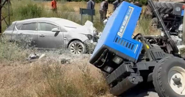 Hasköy'de traktör ile otomobil çarpıştı: 3 yaralı