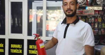 Hatay'da oto yıkama çalışanı, aracın yangınını söndürerek büyük bir felaketi önledi