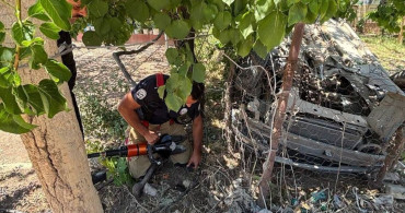 Hatay'da otomobil takla atarak bahçeye düştü, sürücüsü yaralandı