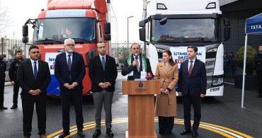 İBB'nin Gazze'ye Gönderdiği Yardım Tırları Uğurlandı