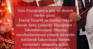 İdris Alan'dan Elazığspor Taraftarlarına Destek