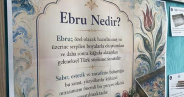 İlkokul öğrencileri ebru eserlerini sergiledi