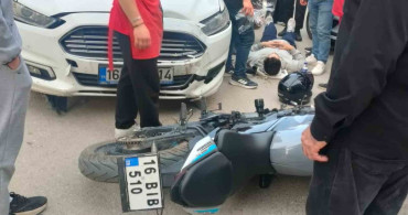 İnegöl'de Otomobil ile Motosiklet Çarpıştı: 1 Yaralı