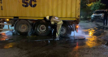 İnegöl’de yanan tırı 10 kilometre sürerek itfaiyeye ulaştı