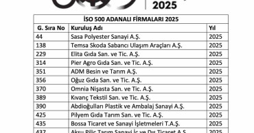 İstanbul sanayi odası 2025 raporunda 16 adana sanayi firması yer aldı