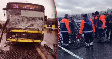İstanbul’da korku dolu anlar: İETT otobüsü Galata Köprüsü’ne daldı