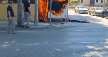 İznik'te park halindeki karavan yangını paniğe neden oldu