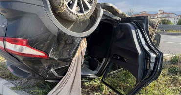 İznik’te Trafik Kazası: Kontrolden Çıkan Araç Takla Attı