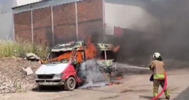 Kahramanmaraş’ta Minibüs Yangını Söndürüldü