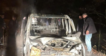 Karabük'te Seyir Halindeki Ticari Araç Yangını