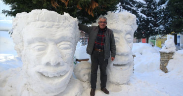 Kastamonulu Esnafın Kardan Heykelleri Büyülüyor