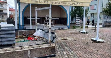 Kavak'taki Camilerde Çift Açılır Tente Hizmeti