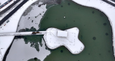 Kayseri'de Büyüleyici Kar ve Sis Manzaraları Dronla Görüntülendi