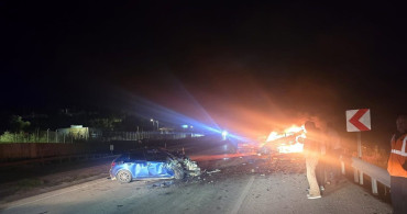 Kayseri'de kaza yapan otomobil alev aldı: 1 ölü, 5 yaralı