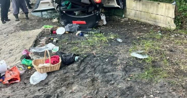 Kediye Çarpmamak İçin Yapılan Manevra Sonucu Araç Plaja Uçtu