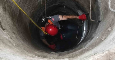Kediyi Kuyuya Düşmekten İtfaiye Kurtardı