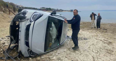 Keşan’da Kumsala Düşen Otomobil Kazası