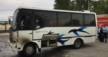 Kırklareli'nde İşçileri Taşıyan Servis Seyir Halindeyken Alev Aldı