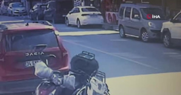 Küçükçekmece'de Park Halindeki Araca Çarpan Araç Takla Attı