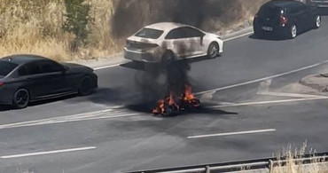 Küçükçekmece'de yangına beton mikseri sürücüsünden müdahale