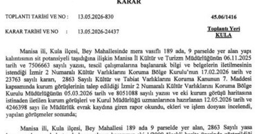 Kula'da tarihi yapı kalıntısının bulunduğu alan sit alanı olarak tescillendi