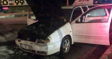 Kütahya'da seyir halindeki araçta yangın çıktı