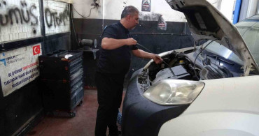 Malatya'da balata değişimi sırasında tekerlekten kertenkele çıktı