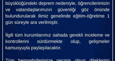 Malatya'da Eğitim Seferberliği: 1 Gün Ara Verildi