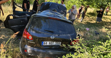 Malatya’da otomobil şarampole devrildi: 1 yaralı