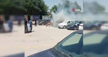 Malatya'da park halindeki araçta yangın çıktı