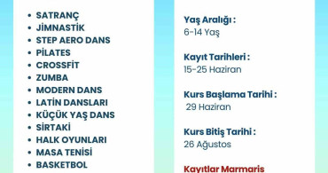 Marmaris Belediyesi'nden çocuklar için 17 branşta ücretsiz yaz kursu