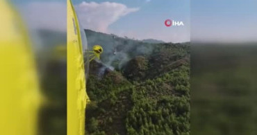 Marmaris’te yıldırım kaynaklı orman yangını
