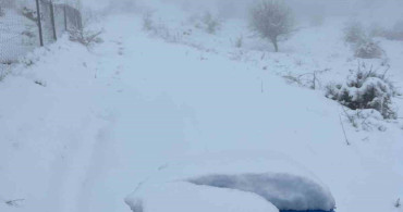 Mart Ayı Sonunda Karıncalı Dağ'da Kar Yağışı