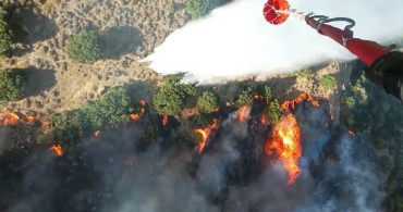 Menemen’deki yangına havadan 6 uçakla müdahale