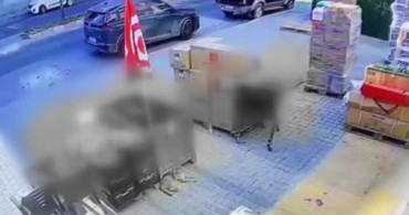 Mersin'de darp edilen kadının kurtuluş anları güvenlik kamerasında