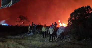 Milas’ta orman yangınına karadan müdahale sürüyor