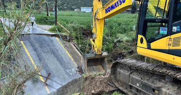 Milas'ta Yağışlar Sonrası Çöken Köprü 26 Saatte Yeniden Ulaşıma Açıldı