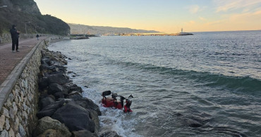 Mudanya'da Üç Tekerlekli Motosiklet Denize Düştü